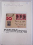Collection de 82 plis dans un classeur de bureau blanc avec descriptions : "Dix-huit ans de liaisons postales aériennes avec Madagascar (1929 - 1946)"
