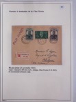 Collection de 82 plis dans un classeur de bureau blanc avec descriptions : "Dix-huit ans de liaisons postales aériennes avec Madagascar (1929 - 1946)"