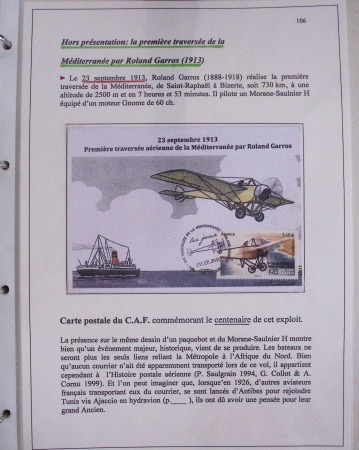 48 plis dans un classeur de bureau blanc : L'aviation en Tunisie (1916 - 1946) dont accident de Burello à Marignane (9.2.38) et une lettre par avion AFF n°269