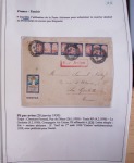 Collection de 126 plis : "Courriers aéropostaux vers et à partir de la Tunisie (1916 - 1943) dans un classeur de bureau blanc dont 4 plis Service postal aviation militaire sud tunisien