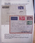 Collection de 126 plis : "Courriers aéropostaux vers et à partir de la Tunisie (1916 - 1943) dans un classeur de bureau blanc dont 4 plis Service postal aviation militaire sud tunisien