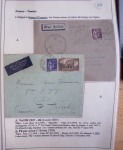 Collection de 126 plis : "Courriers aéropostaux vers et à partir de la Tunisie (1916 - 1943) dans un classeur de bureau blanc dont 4 plis Service postal aviation militaire sud tunisien