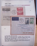Collection de 126 plis : "Courriers aéropostaux vers et à partir de la Tunisie (1916 - 1943) dans un classeur de bureau blanc dont 4 plis Service postal aviation militaire sud tunisien