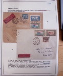 Collection de 126 plis : "Courriers aéropostaux vers et à partir de la Tunisie (1916 - 1943) dans un classeur de bureau blanc dont 4 plis Service postal aviation militaire sud tunisien