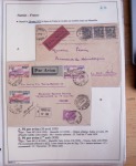 Collection de 126 plis : "Courriers aéropostaux vers et à partir de la Tunisie (1916 - 1943) dans un classeur de bureau blanc dont 4 plis Service postal aviation militaire sud tunisien