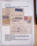 Collection de 126 plis : "Courriers aéropostaux vers et à partir de la Tunisie (1916 - 1943) dans un classeur de bureau blanc dont 4 plis Service postal aviation militaire sud tunisien