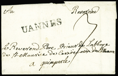 MP "Uannes" (1758 - 34x5mm - L n°5), ind 17. Jolie pièce