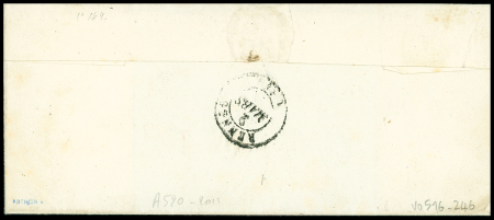 N°3 OBL grille + cursive "54 La Gacilly" + T15 "Carentoir" (1850) sur lettre, ind 22. TB