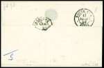 N°3 OBL grille + cursive "54 Grand Champ" + T15 Vannes (1849) sur lettre, ind 23. TB