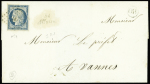 MORBIHAN N°4 OBL PC 46 + cursive "54 Allaire" sur lettre,