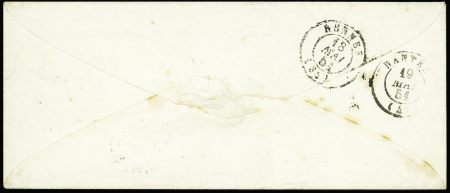 N°4 OBL grille + T15 "Guéméné-s-Scorff" (1851) sur lettre, ind 17. TB