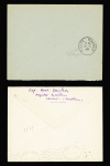 2 lettres en franchise : l'une avec CAD "Lorient naval" (1939) + cachet noir avec ancre "Hopital maritime (Lorient)", l'autre avec CAD "Poste navale bureau n°18"