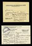 3 formules de prisonniers allemands au dépôt de PGA 114 de Lorient (1947 - 1948) avec 2 cachets différents. TB