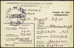3 formules de prisonniers allemands au dépôt de PGA 114 de Lorient (1947 - 1948) avec 2 cachets différents. TB