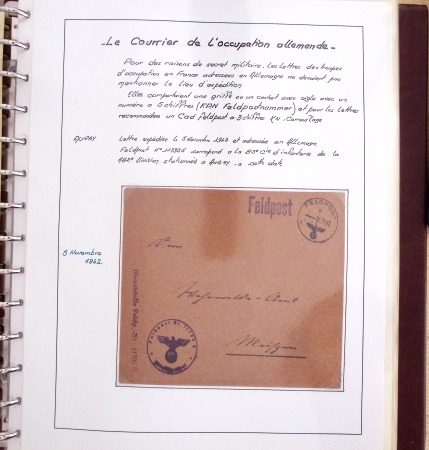 Album Safe brun contenant 50 plis et documents 14 - 18 et 39 - 45 du Morbihan dont prisonniers allemands de la première guerre mondiale