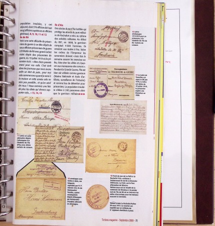 Album Safe brun contenant 50 plis et documents 14 - 18 et 39 - 45 du Morbihan dont prisonniers allemands de la première guerre mondiale