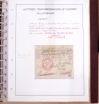 Album Safe brun contenant 50 plis et documents 14 - 18 et 39 - 45 du Morbihan dont prisonniers allemands de la première guerre mondiale