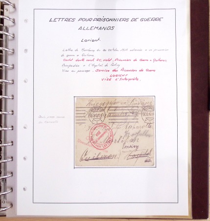 Album Safe brun contenant 50 plis et documents 14 - 18 et 39 - 45 du Morbihan dont prisonniers allemands de la première guerre mondiale