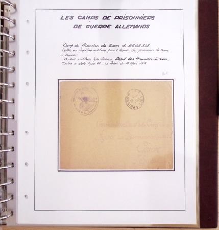 Album Safe brun contenant 50 plis et documents 14 - 18 et 39 - 45 du Morbihan dont prisonniers allemands de la première guerre mondiale