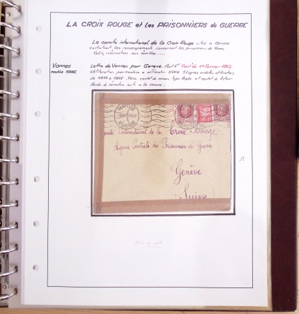 Album Safe brun contenant 50 plis et documents 14 - 18 et 39 - 45 du Morbihan dont prisonniers allemands de la première guerre mondiale