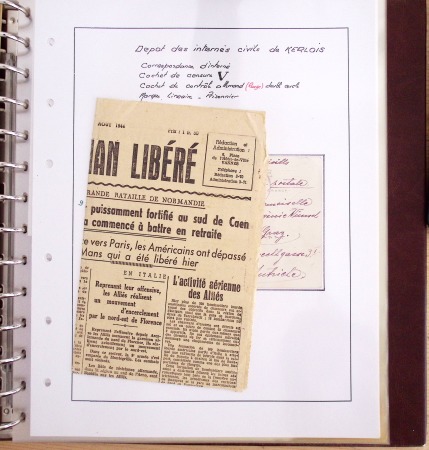 Album Safe brun contenant 50 plis et documents 14 - 18 et 39 - 45 du Morbihan dont prisonniers allemands de la première guerre mondiale