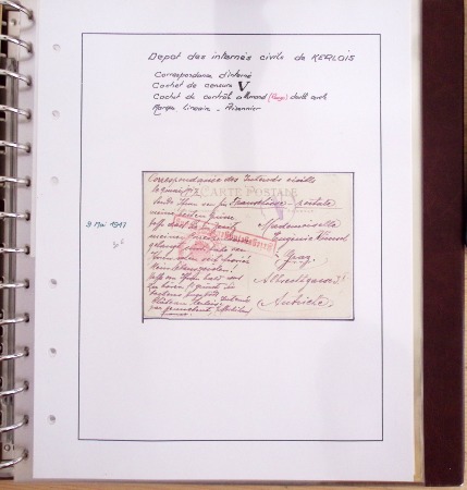 Album Safe brun contenant 50 plis et documents 14 - 18 et 39 - 45 du Morbihan dont prisonniers allemands de la première guerre mondiale