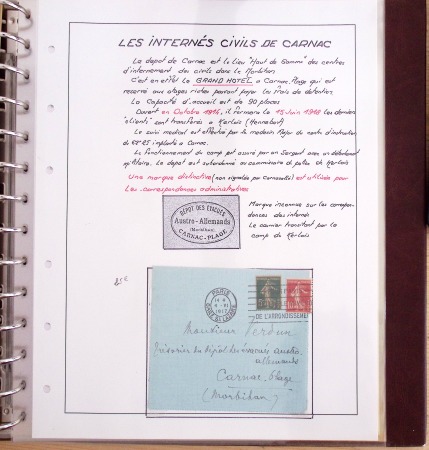 Album Safe brun contenant 50 plis et documents 14 - 18 et 39 - 45 du Morbihan dont prisonniers allemands de la première guerre mondiale