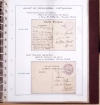 Album Safe brun contenant 50 plis et documents 14 - 18 et 39 - 45 du Morbihan dont prisonniers allemands de la première guerre mondiale