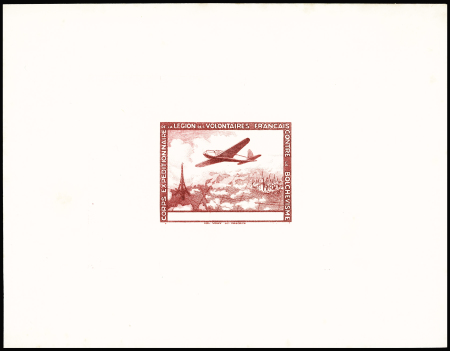 N°3, épreuve d'artiste en rouge avec signatures au centre, TB