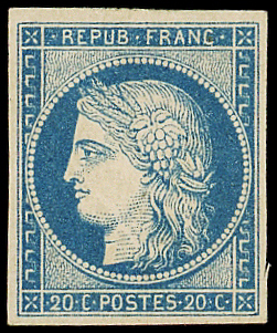 N°12 20c bleu, neuf *, TB