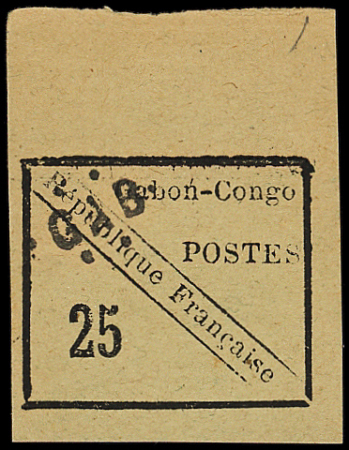 N°15 25c noir sur vert, bdf, nsg, TTB