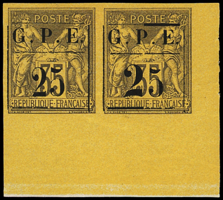 N°2a 25 sur 35c. violet sur jaune, GROS 2 tenant à normal, cdf, neuf *, TTB