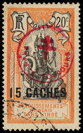 N°230A 15ca. sur 20c. rouge-orange et noir, FRANCE TOUJOURS, obl., TB