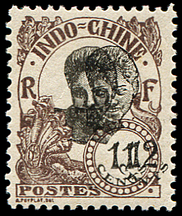 N°111a 11c + 12c brun,double surcharge, neuf *, TB