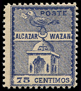 N°13 Alcazar à Wazan, 75c. bleu-gris, neuf **, TB