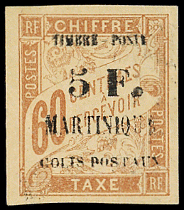 N°60 5f sur 60c brun clair, nsg, TB