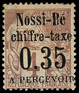 TAXE N°4 0.35 sur 4c. lilas-brun, neuf *, TB