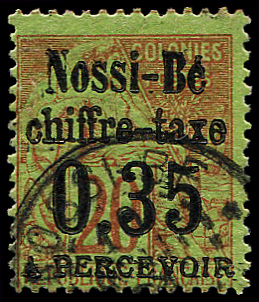 TAXE N°5 0.35 sur 20c., obl., TB