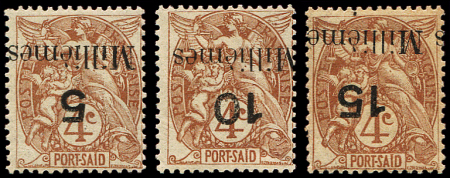 N°39a/40a et 43a : 5m s. 4c brun, 10m s. 4c brun et