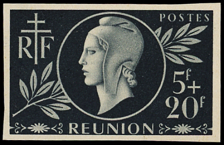 N°251a 5f + 20f noir, NON DENTELE, neuf **, TB