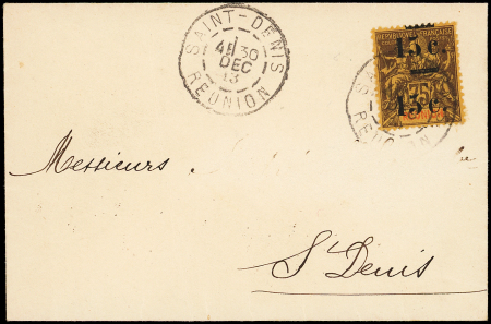 N°54c 15c s. 75c violet s. orange, DOUBLE SURCHARGE,
