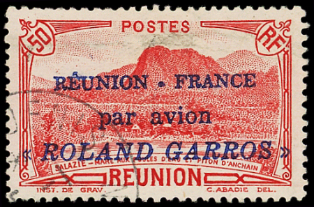 N°1 50c rouge, ROLAND GARROS, obl., TB