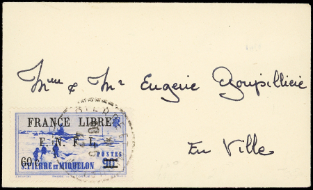 N°276 60c s. 90c outremer, FRANCE LIBRE, obl. càd St