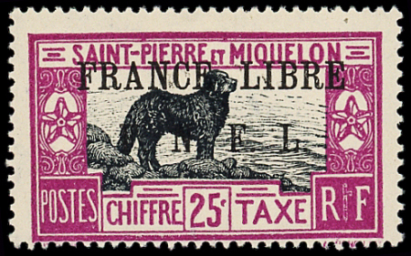 TAXE N°52 25c violet et noir, FRANCE LIBRE F.N.F.L, neuf *, TB
