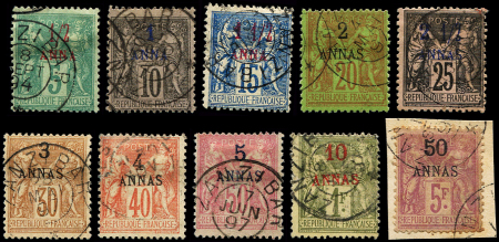 N°1/11 (sf. 9) Type Sage surch. de 1894-96, obl., TB
