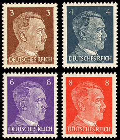 N°706/10 3pf., 4pf., 6pf. et 8pf., FAUX de l'Intelligence Service, neuf *, TB