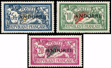 N°21/23 5f, 10f et 20f, bien centrés, neuf *, TB