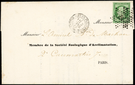 N°12 5c vert, obl. ETOILE s. Imprimé, càd LETTRE AFFie de PARIS POUR PARIS 2/2/55, TTB
