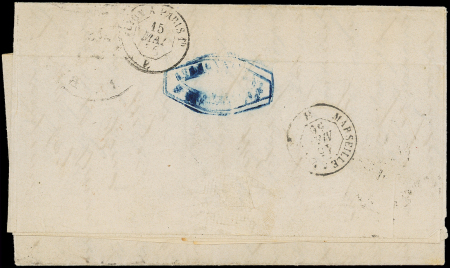 N°13A, 16 et 17A, 10c pli d'archive, 40c et 80c obl. PC 1896 s. LAC de PALERME 1/5, càd Marseille 14/5, passage NY 29/5 pour BALTIMORE, via Liverpool
