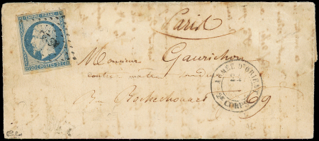 N°14A 20c bleu, obl. AO2C s. LAC, càd ARMEE D'ORIENT 2e CORPS 24/(5)/(55), arr. PARIS 5/6/55, TB